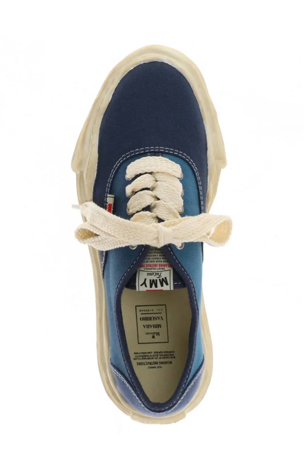 -BAKER- Over-dyed original sole canvas Low-Top sneakers Blue