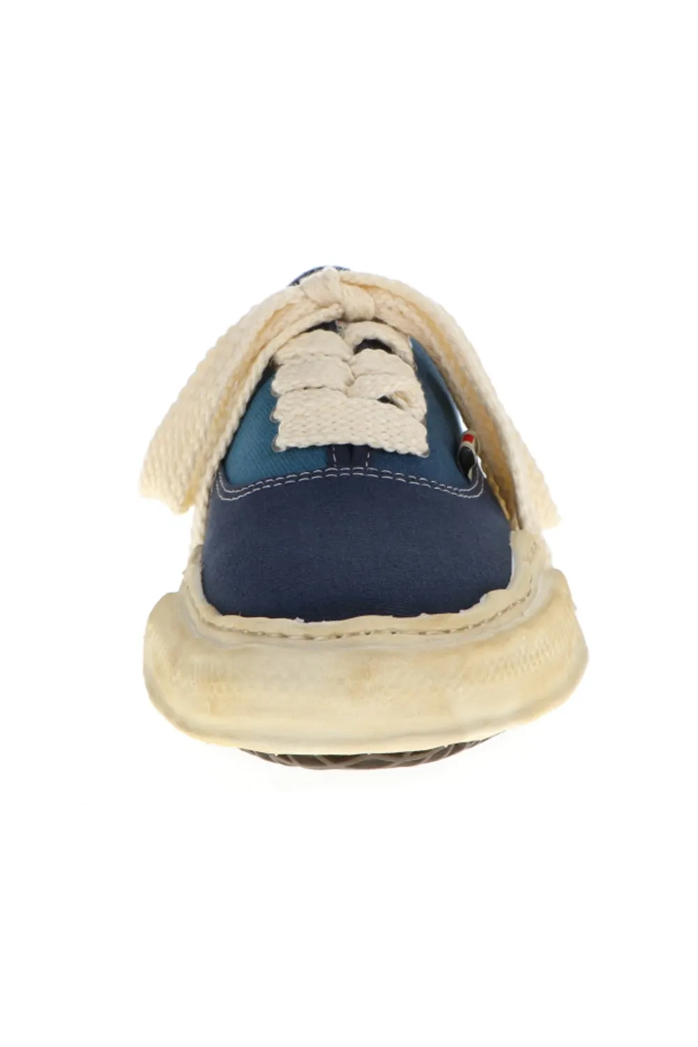 -BAKER- Over-dyed original sole canvas Low-Top sneakers Blue