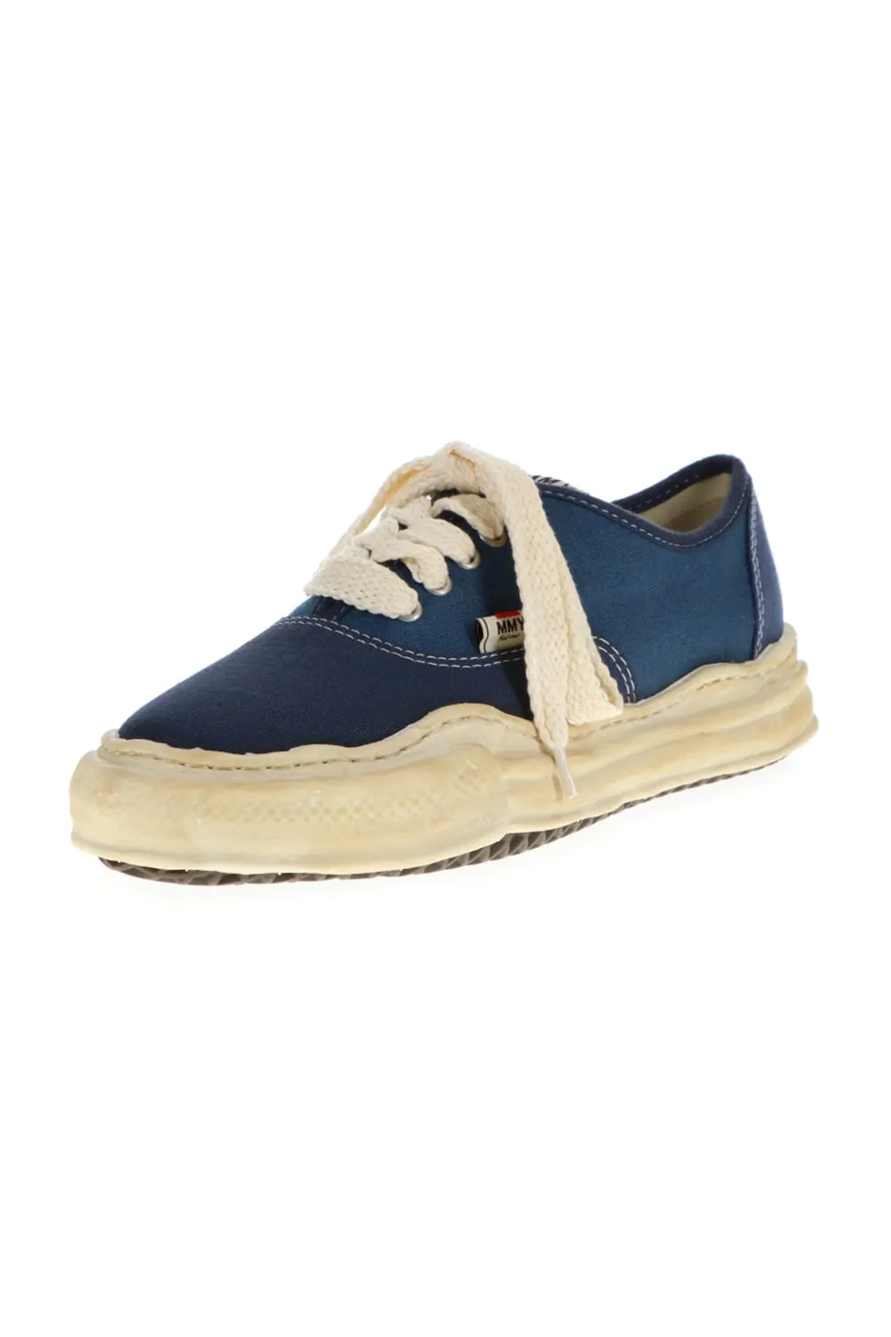 -BAKER- Over-dyed original sole canvas Low-Top sneakers Blue