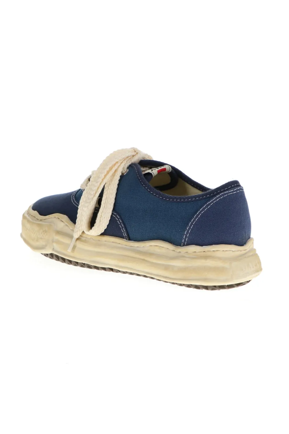 -BAKER- Over-dyed original sole canvas Low-Top sneakers Blue