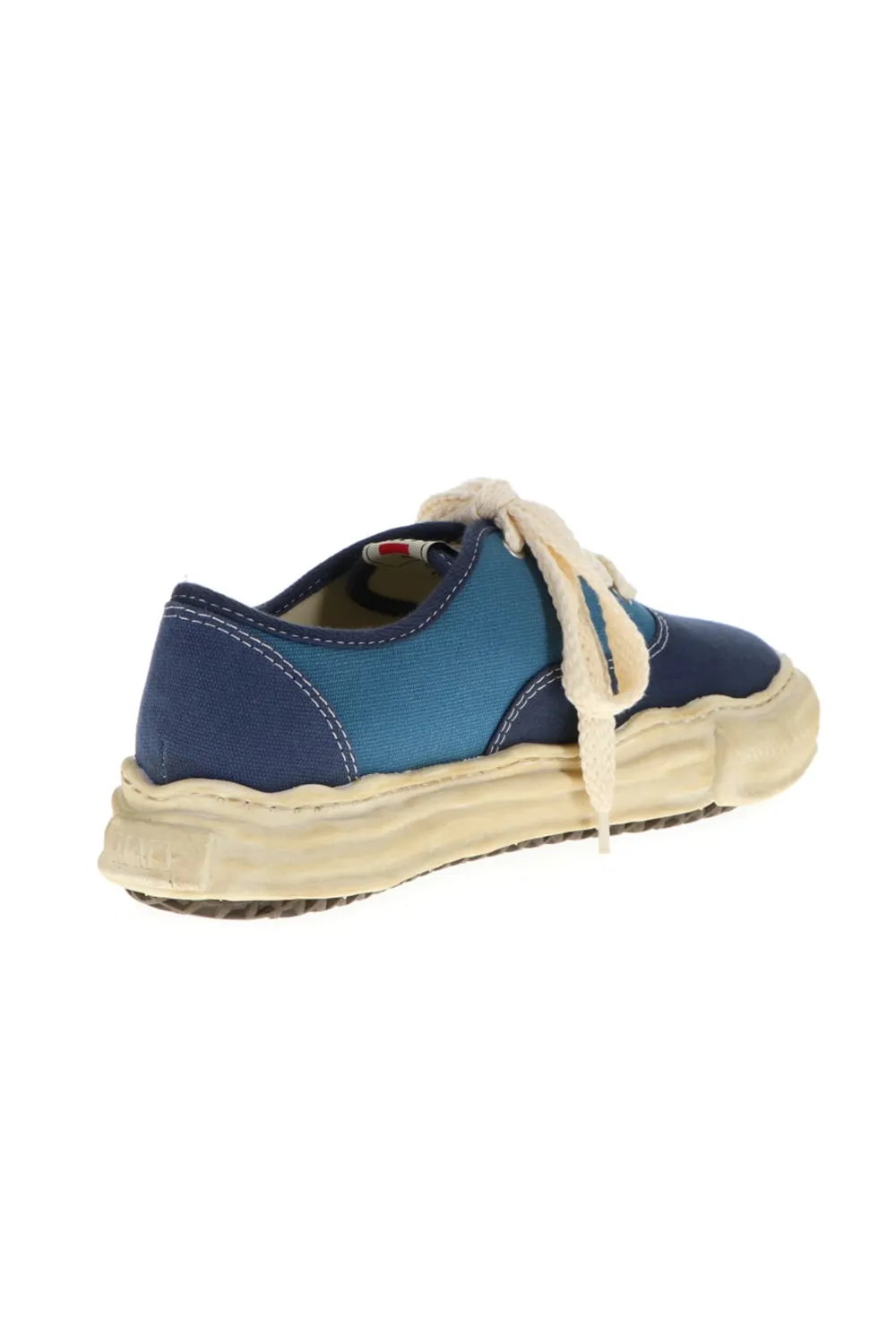 -BAKER- Over-dyed original sole canvas Low-Top sneakers Blue