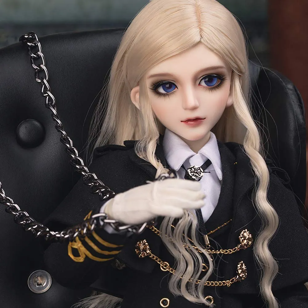 1/3 BJD Ball Jointed Doll Toy with Full Set Clothes Shoes Wig, Girl Doll Playset, Birthday for Your Daughter & Girlfriends(Military Scarlet)