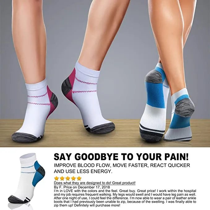 6 Pair Pro Ankle Compression Socks