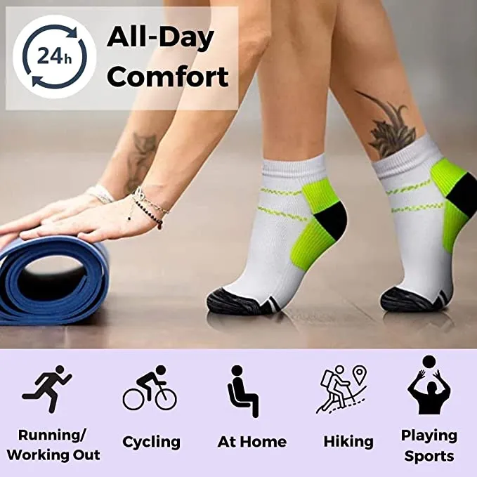 6 Pair Pro Ankle Compression Socks