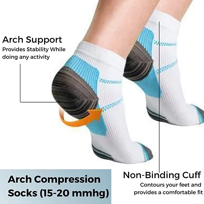 6 Pair Pro Ankle Compression Socks