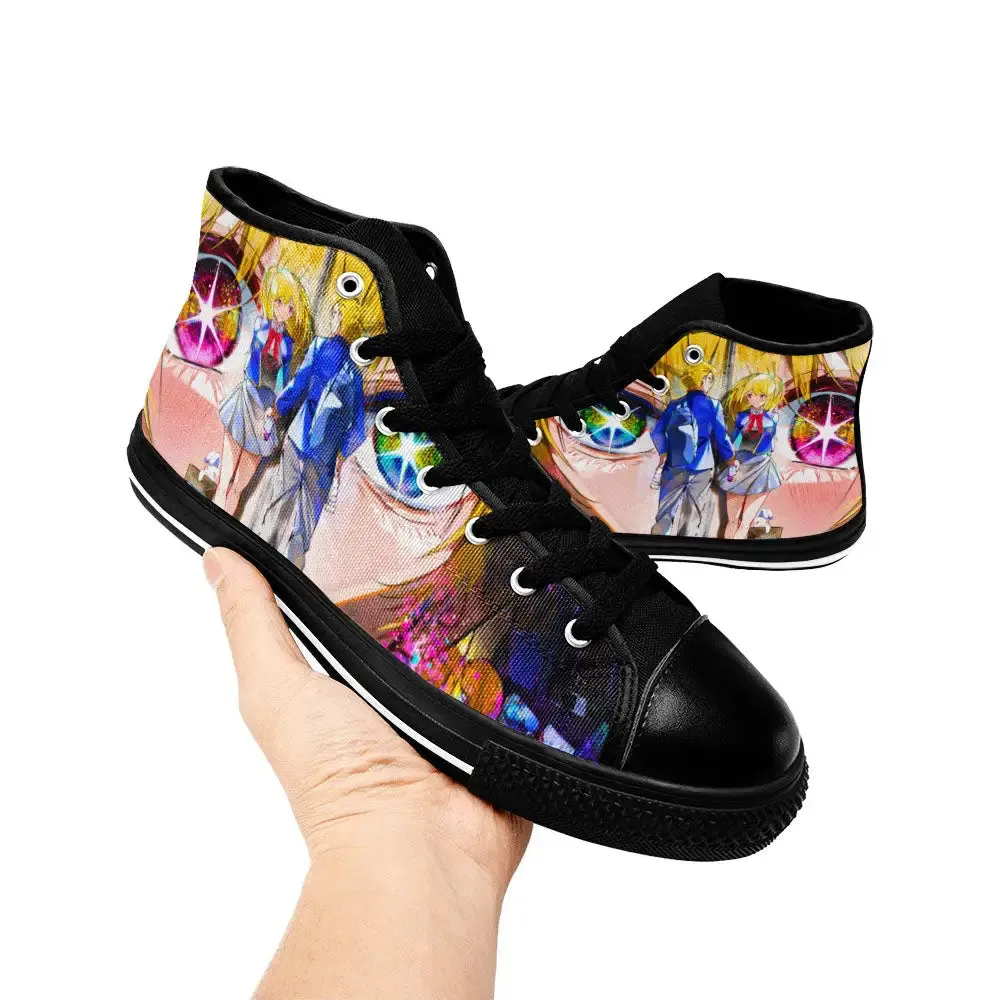 Aqua Ruby Hoshino Oshi no Ko Shoes High Tops Sneakers for Kids and Adults