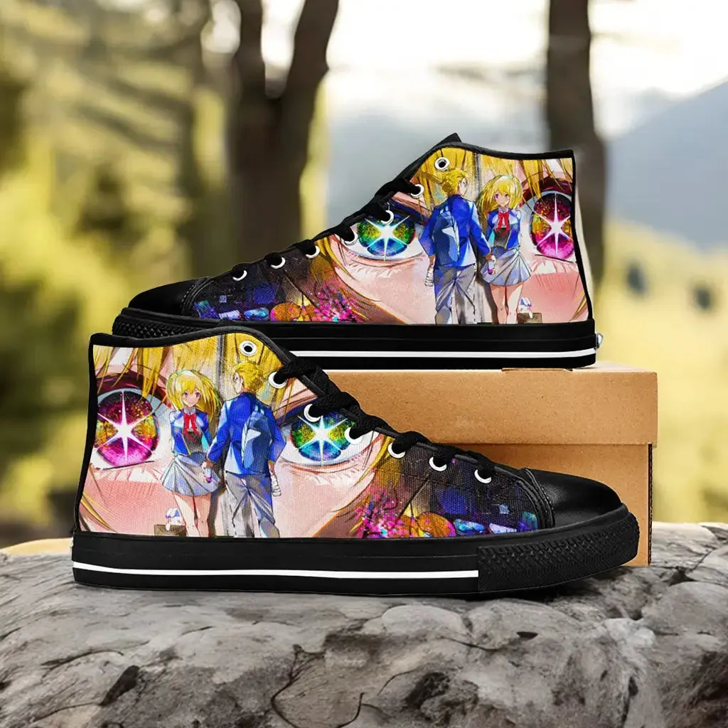 Aqua Ruby Hoshino Oshi no Ko Shoes High Tops Sneakers for Kids and Adults