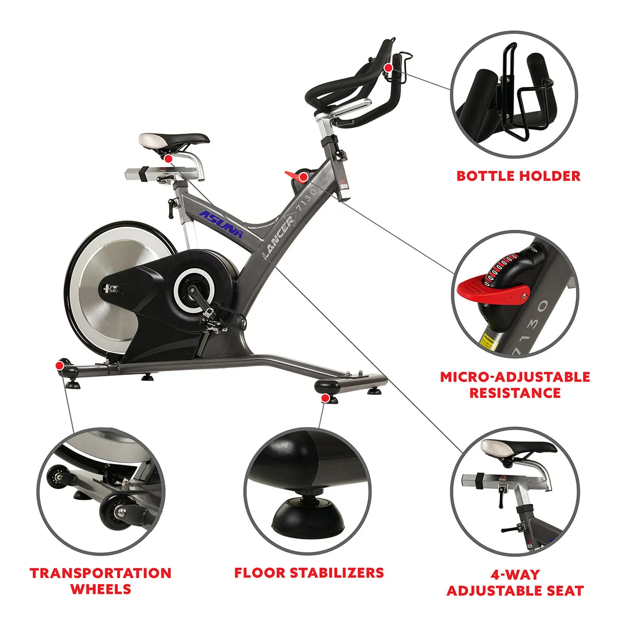 Asuna Lancer Rear Flywheel Commercial Exercise Bike