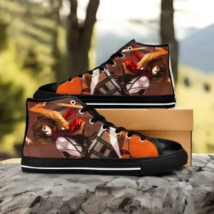 Attack on Titan Mikasa Ackerman Shoes High Tops Sneakers for Kids and Adults
