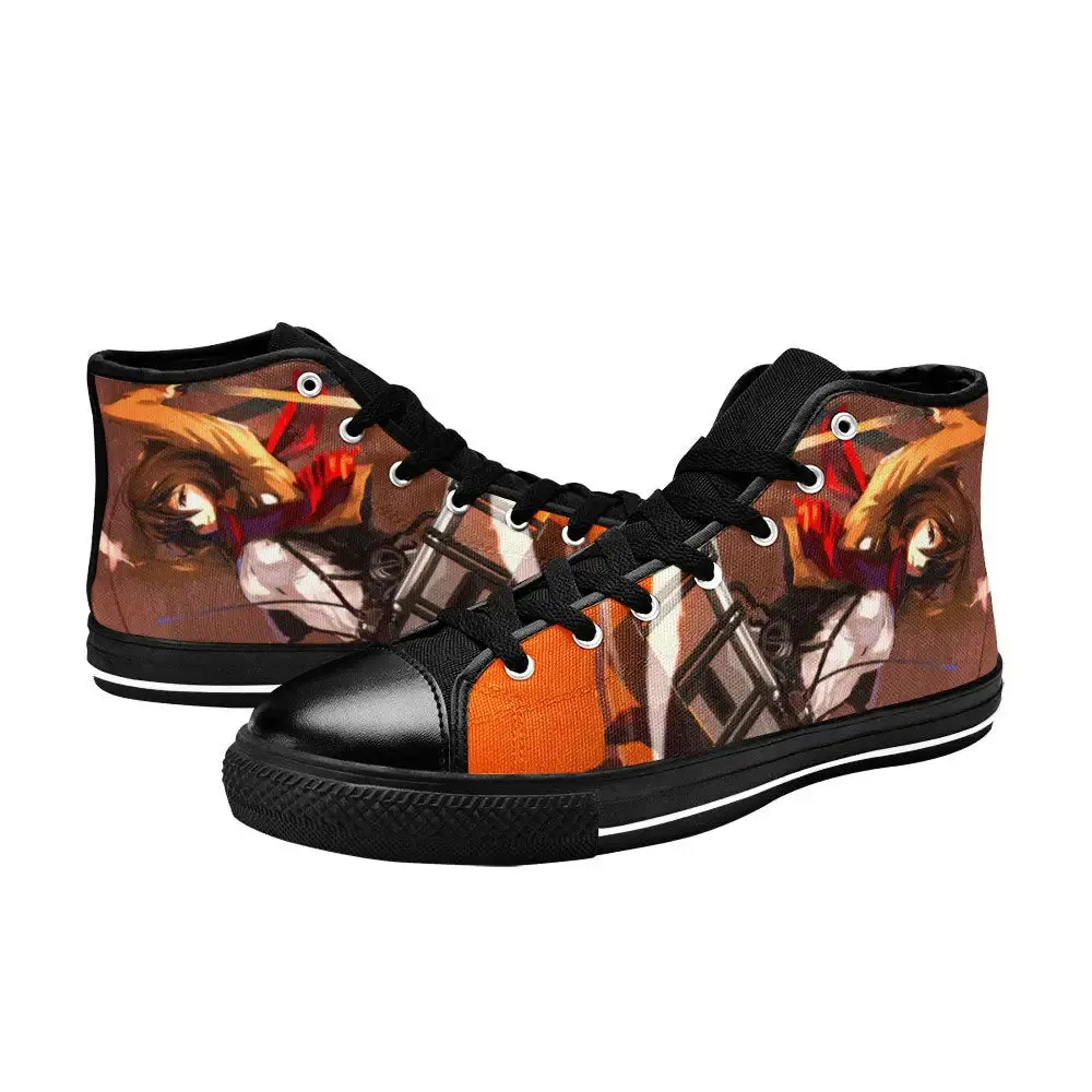 Attack on Titan Mikasa Ackerman Shoes High Tops Sneakers for Kids and Adults