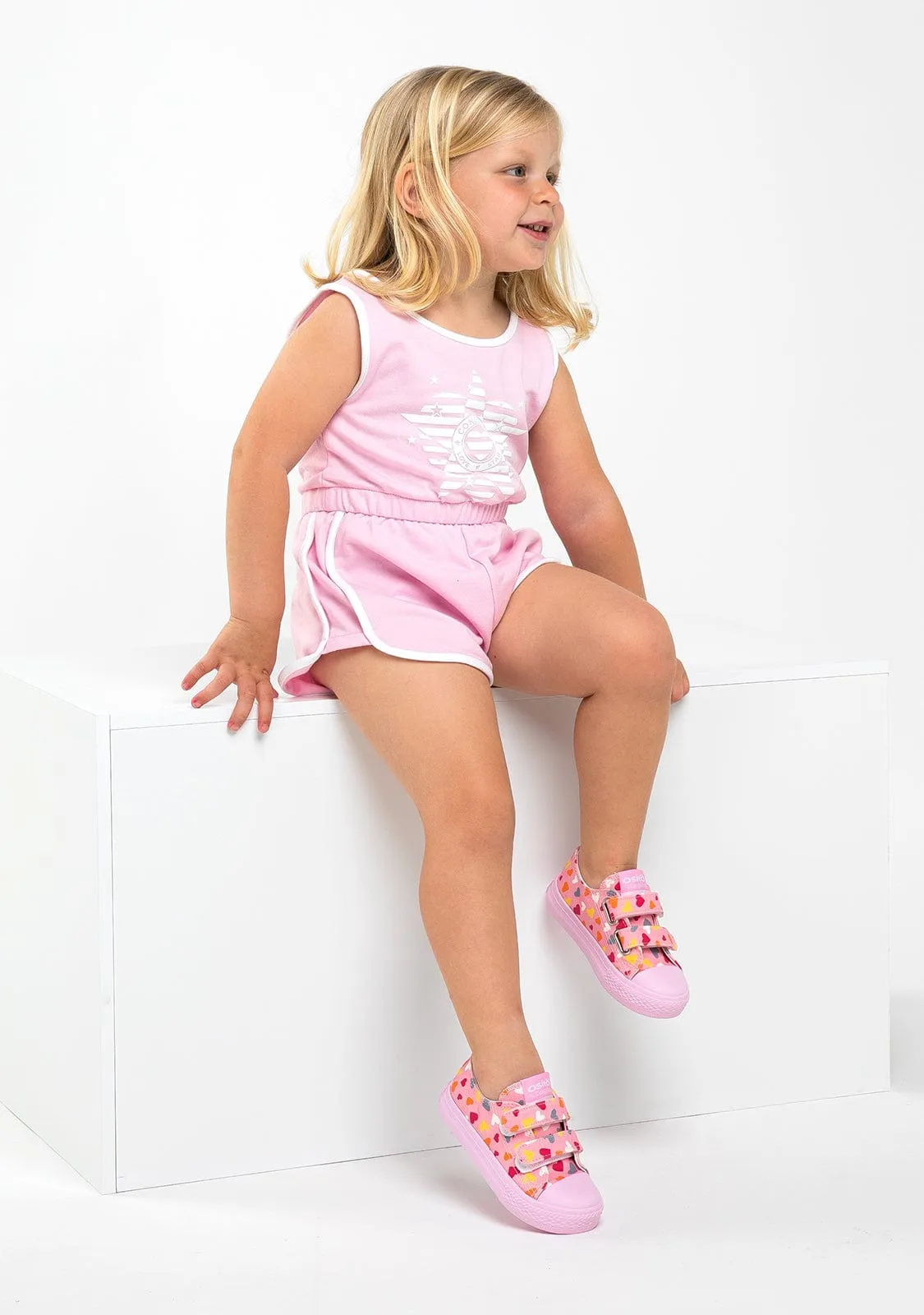 Baby's Pink Heart Sneakers Canvas