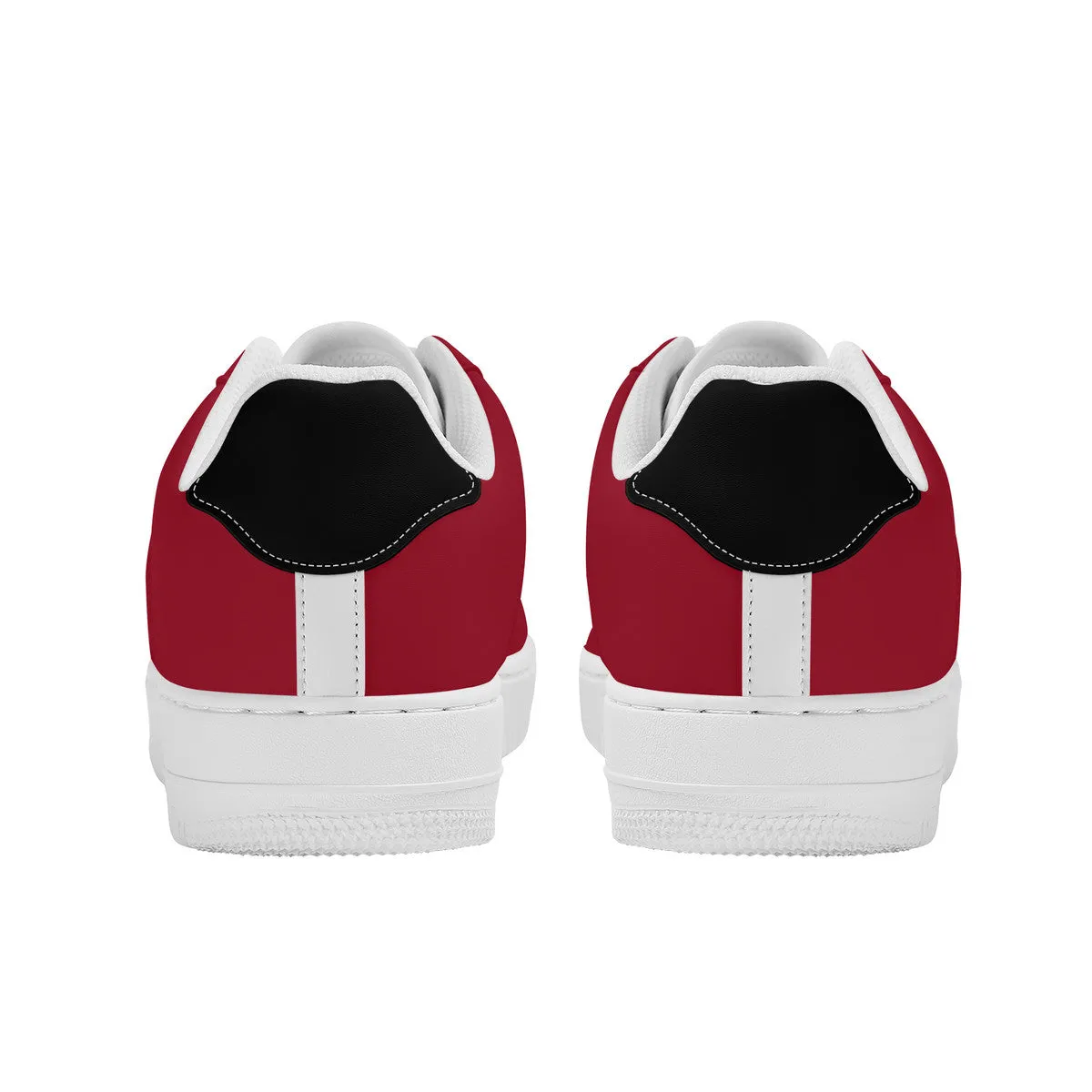 Black and Red with Football Stripes Unisex Air Force Sneakers