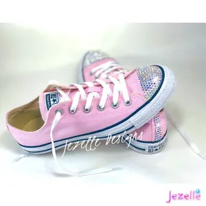 Bling Crystal Converse All Stars - (Pink/White)