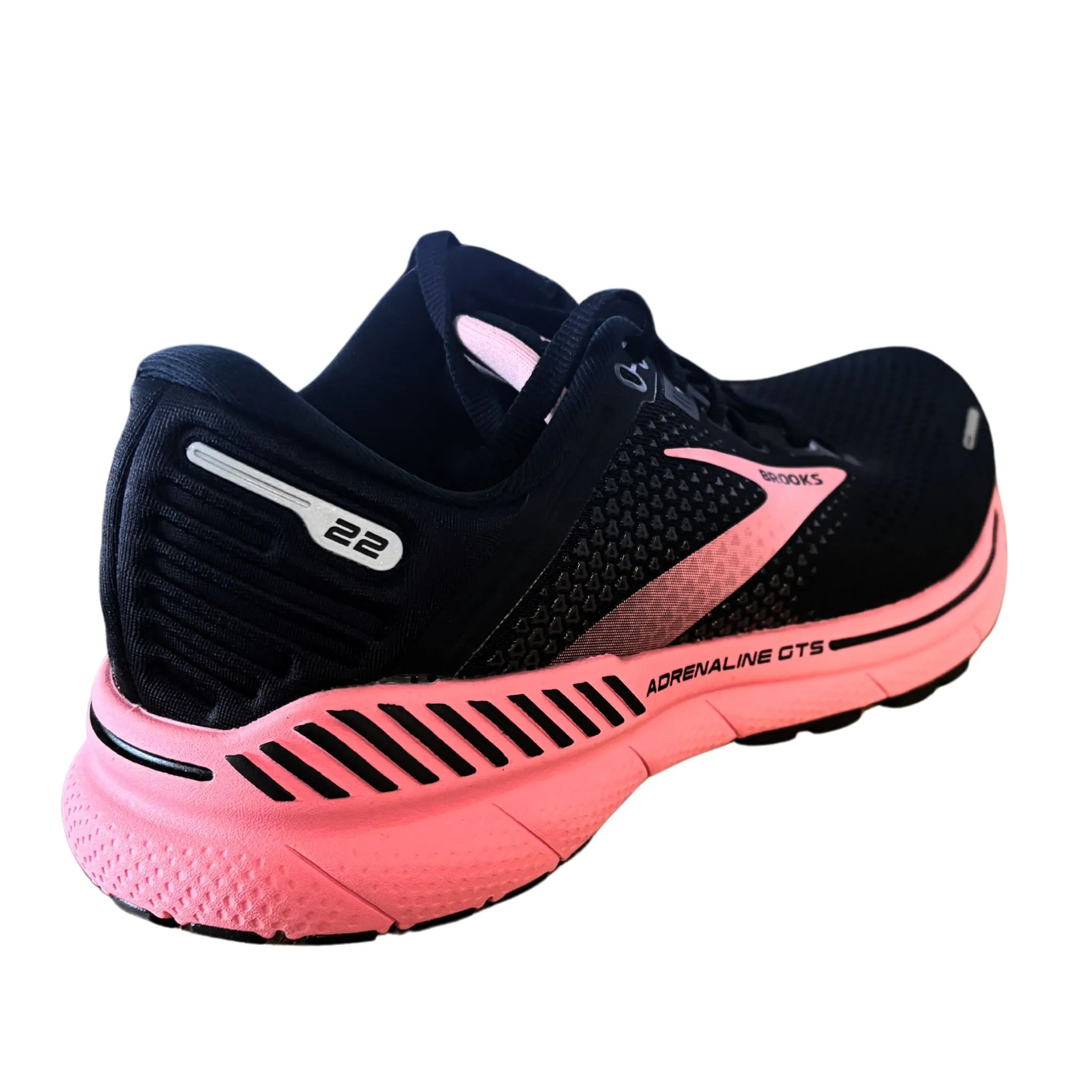 Brooks Women's 120353 054 Adrenaline GTS 22 Black Pink Cushion Support Running Shoes