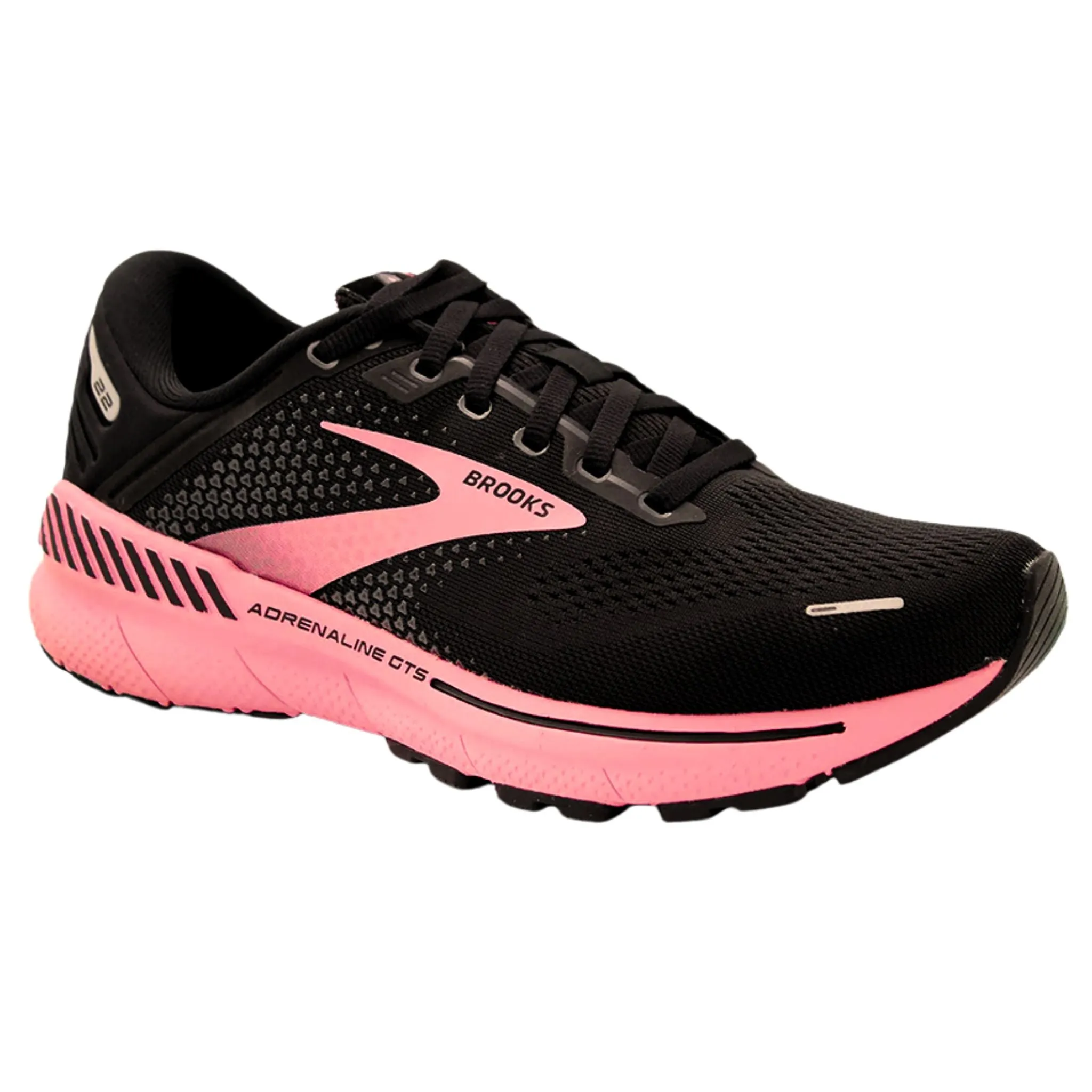Brooks Women's 120353 054 Adrenaline GTS 22 Black Pink Cushion Support Running Shoes
