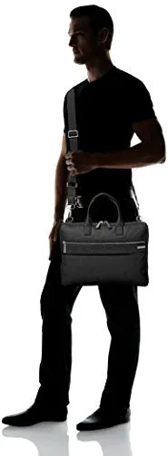 Calvin Klein Men'S Nylon With Saffiano Trim Slim Attache, Black