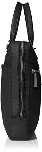 Calvin Klein Men'S Nylon With Saffiano Trim Slim Attache, Black