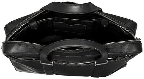 Calvin Klein Men'S Nylon With Saffiano Trim Slim Attache, Black