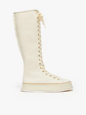 Canvas lace-up boots
