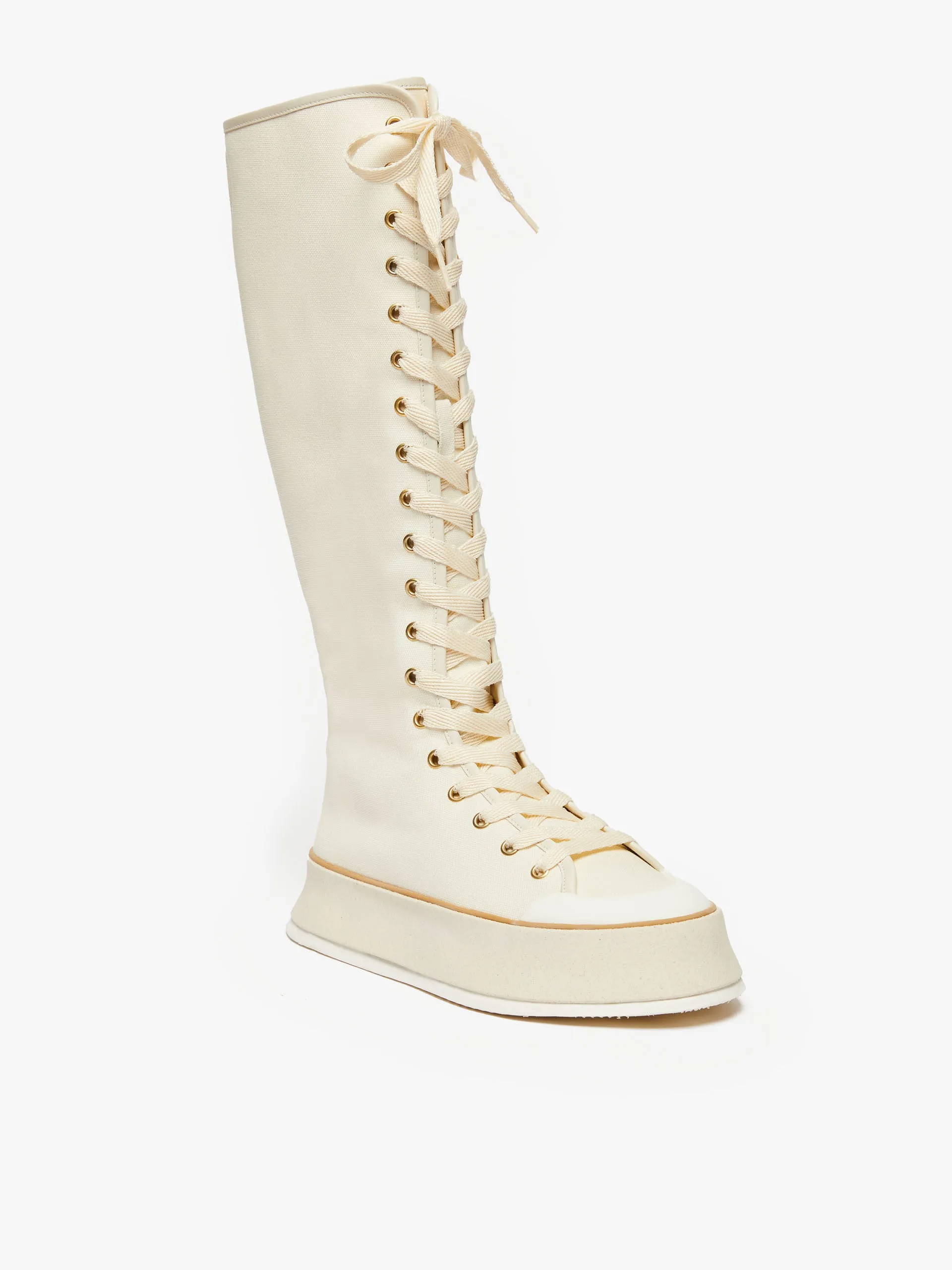 Canvas lace-up boots