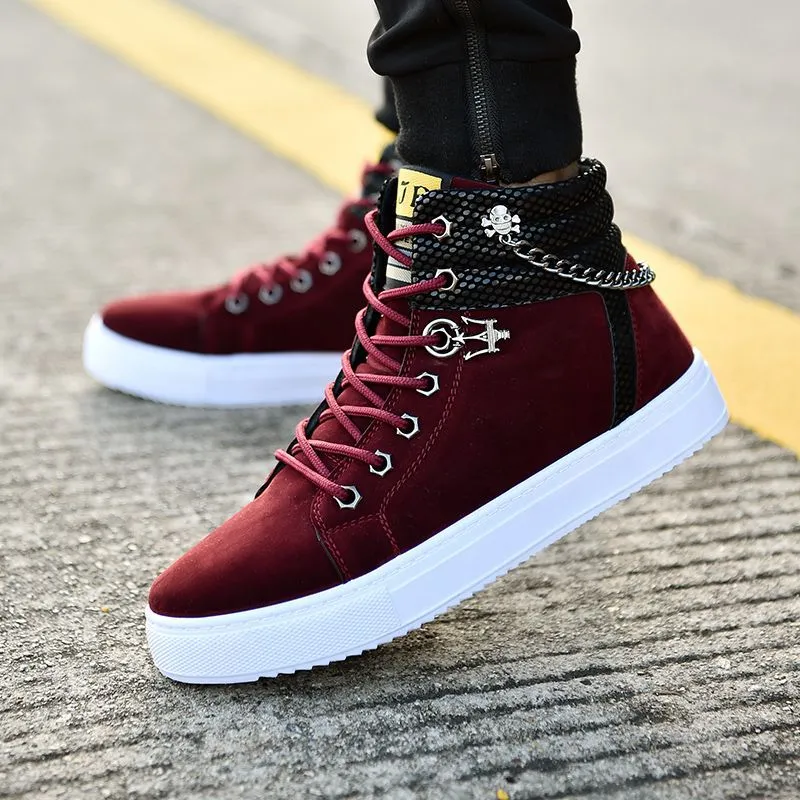Chain canvas shoes high-top casual Shoes sneakers