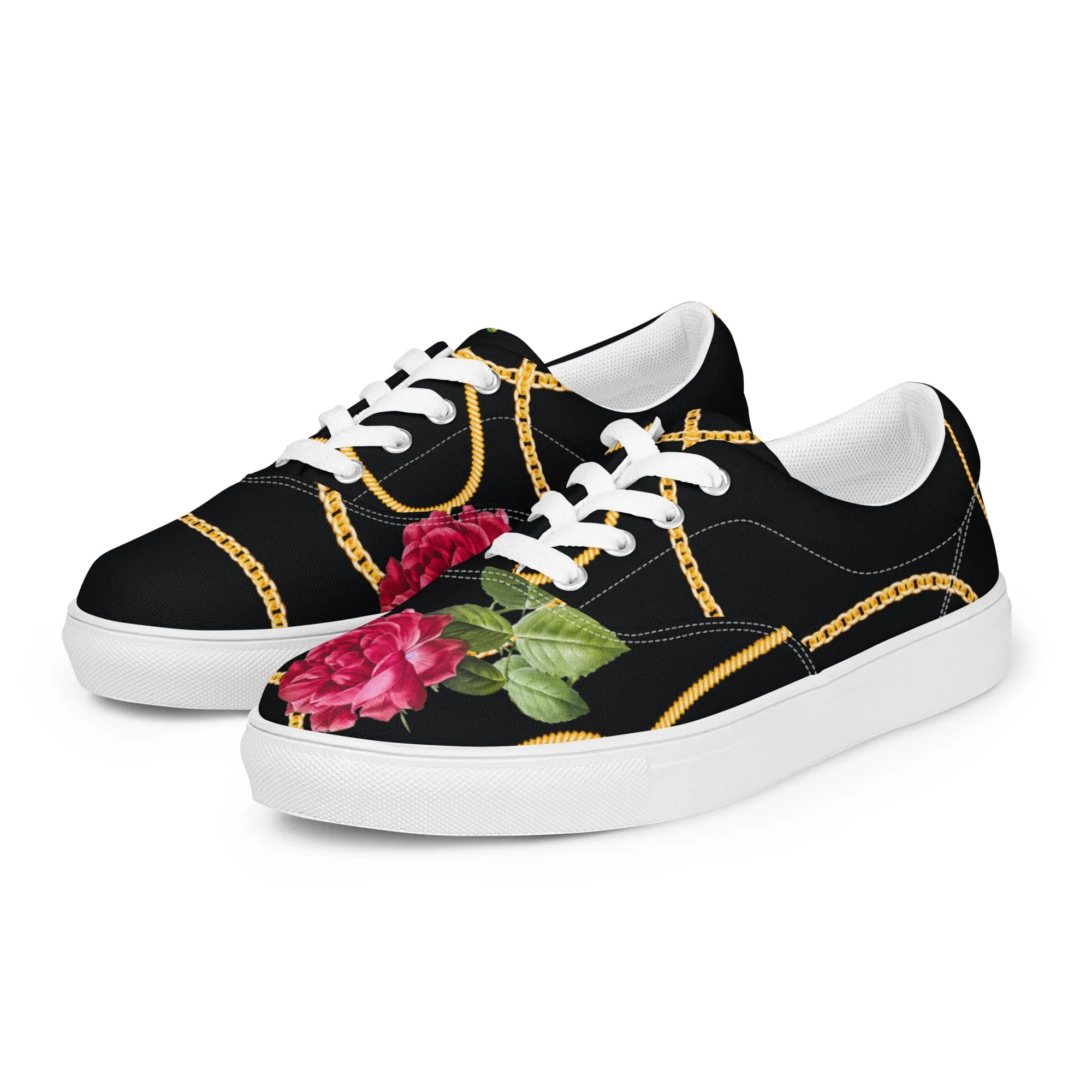 Chained Maiden Women’s lace-up canvas shoes