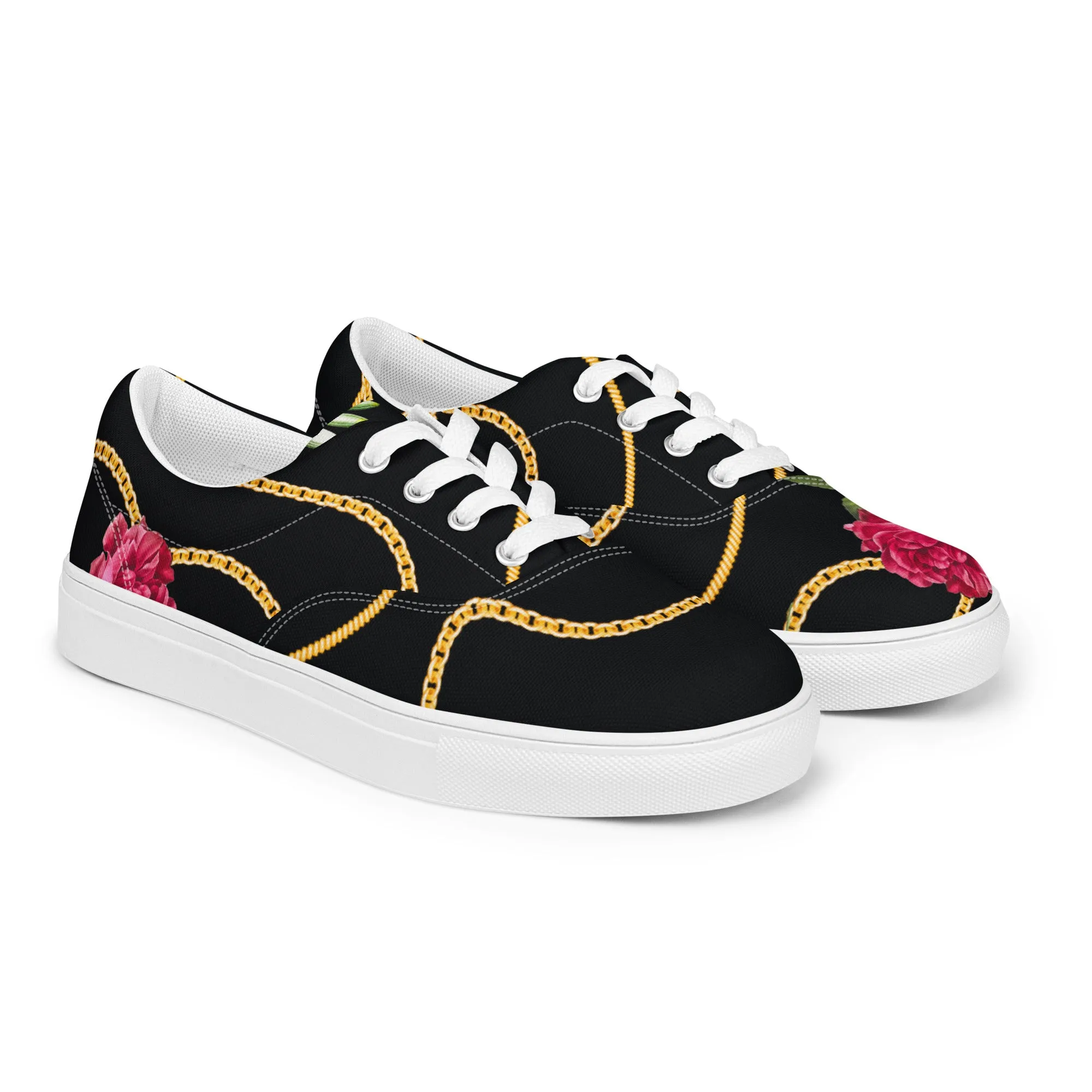 Chained Maiden Women’s lace-up canvas shoes