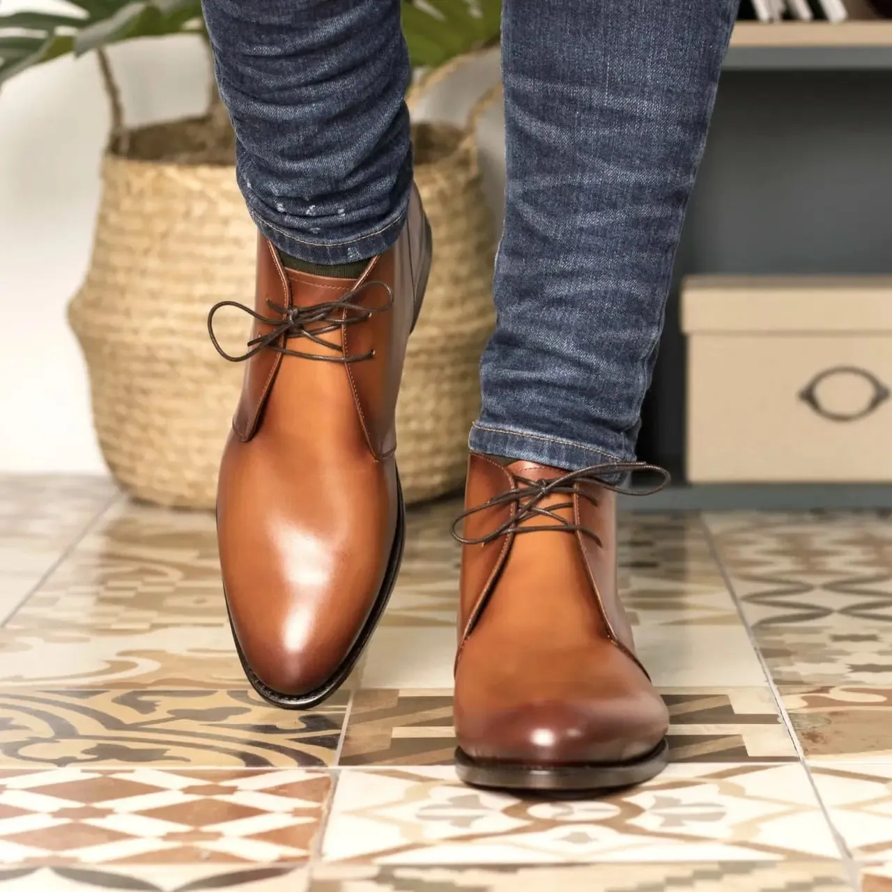 Cognac Calf Chukka Boots