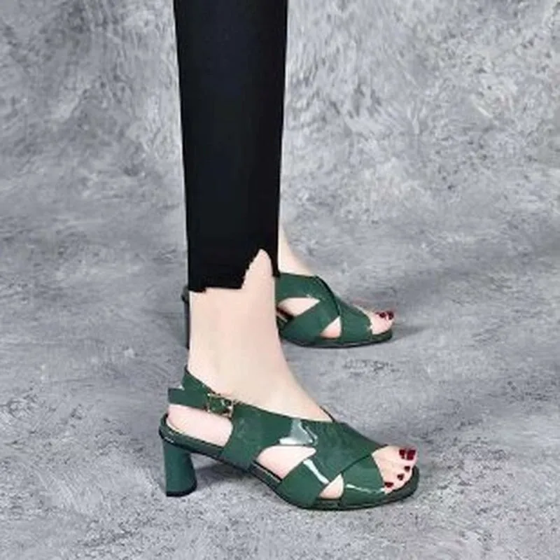 Comfortable Ladies Mid Heel Sandals