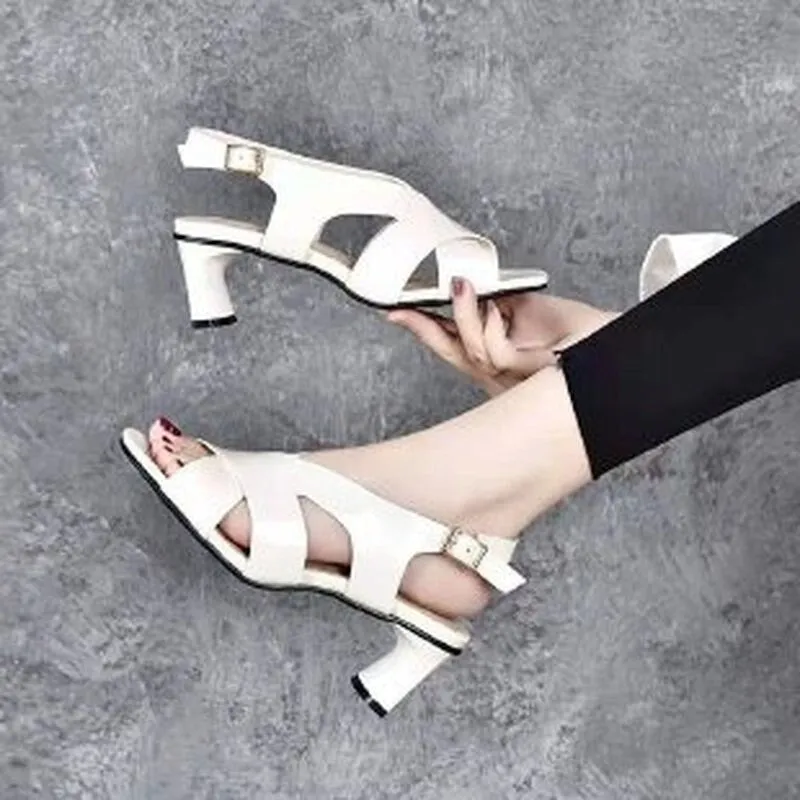 Comfortable Ladies Mid Heel Sandals