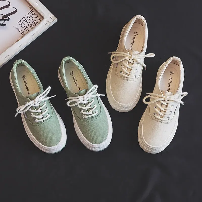 Elspeth - Colorful Lace-Up Canvas Sneakers for Women