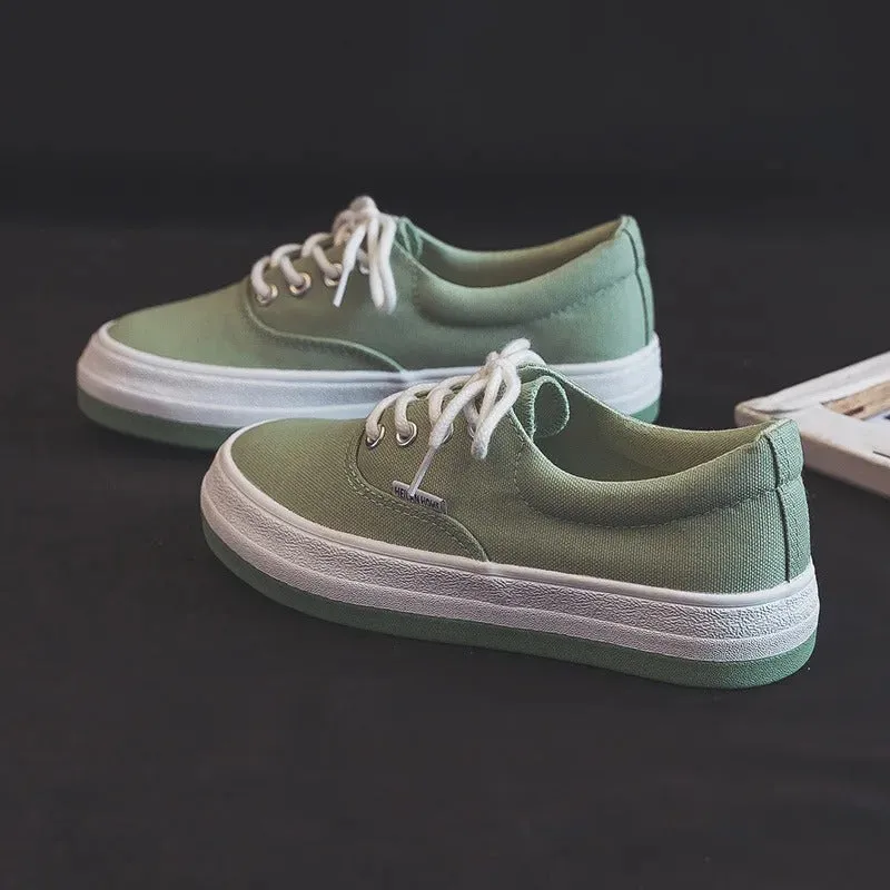 Elspeth - Colorful Lace-Up Canvas Sneakers for Women