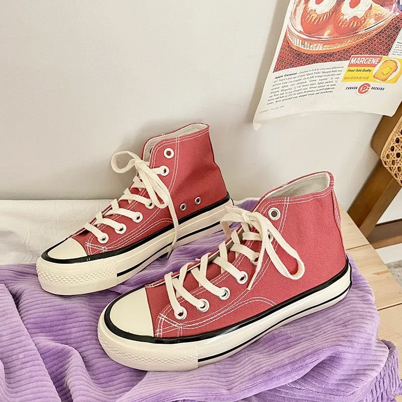 Emilia - Classic High-Cut Canvas Sneakers for Women