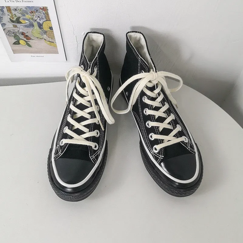 Emilia - Classic High-Cut Canvas Sneakers for Women