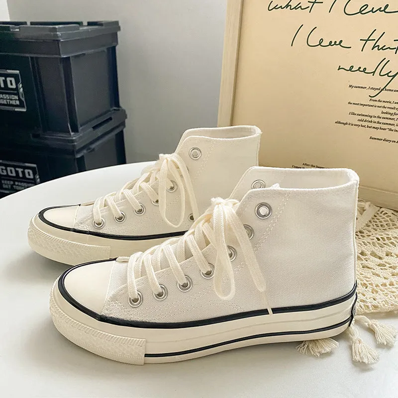 Emilia - Classic High-Cut Canvas Sneakers for Women
