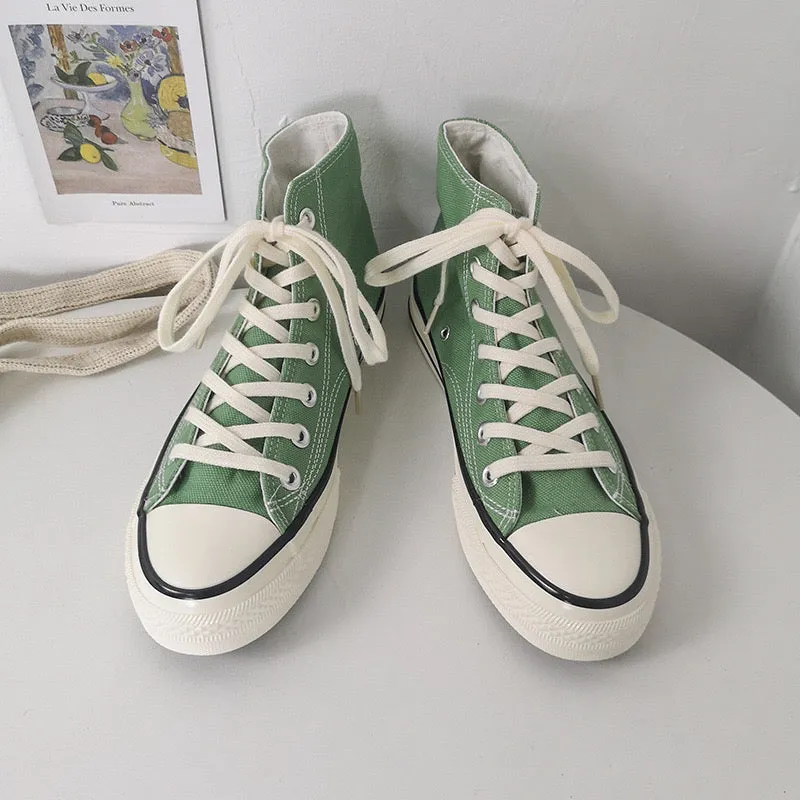 Emilia - Classic High-Cut Canvas Sneakers for Women