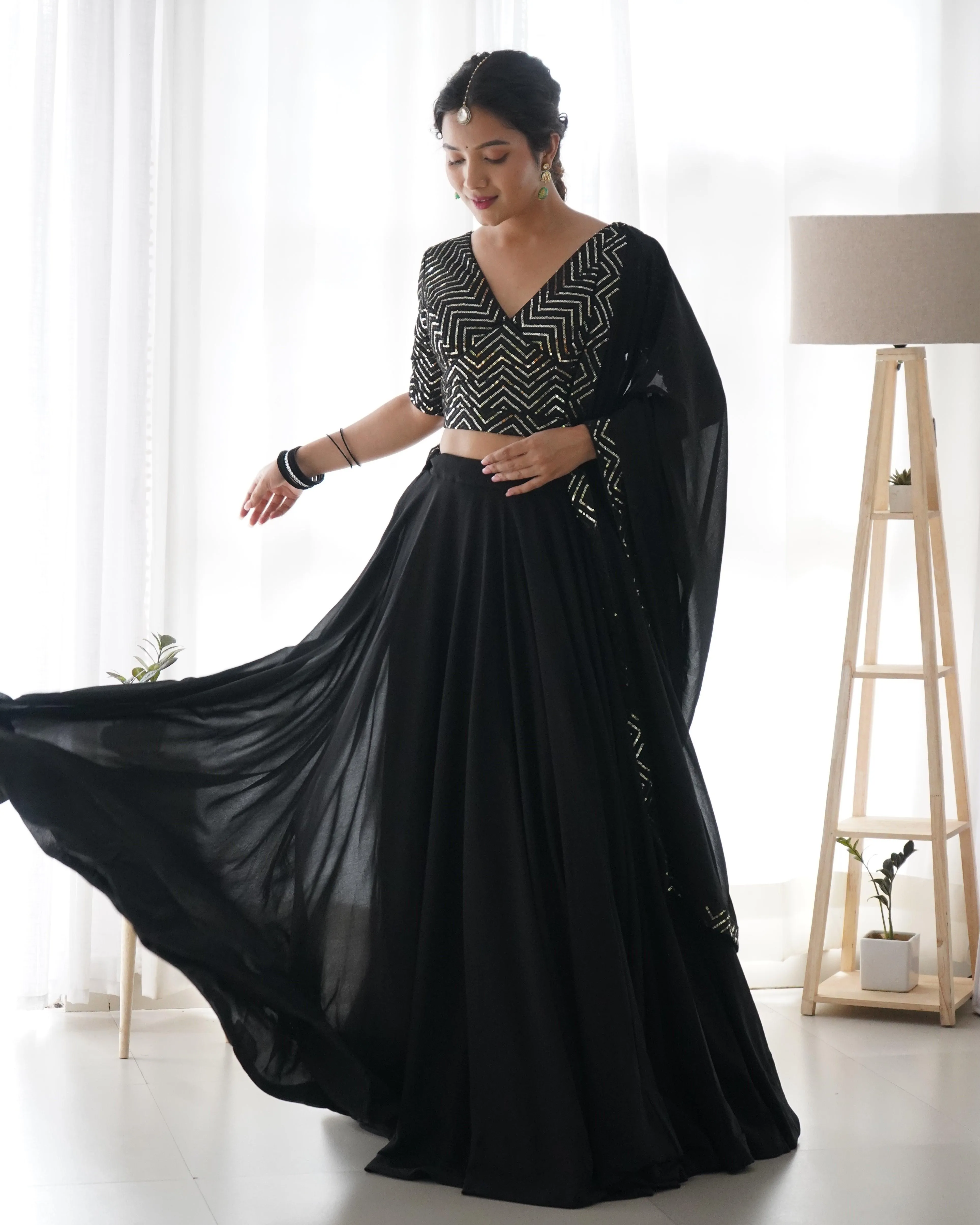 Exquisitely Embroidered Lehenga choli in georgette