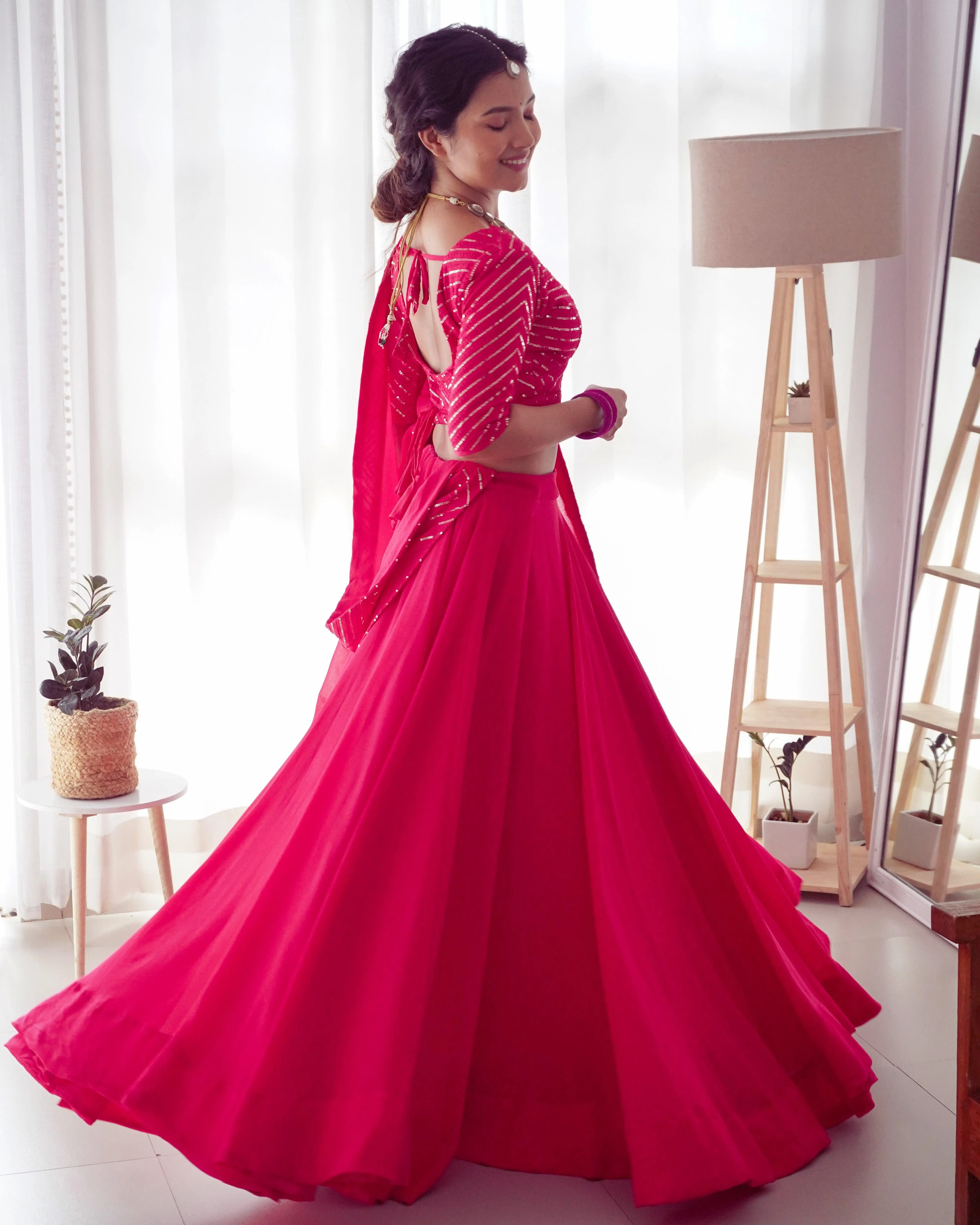 Exquisitely Embroidered Lehenga choli in georgette