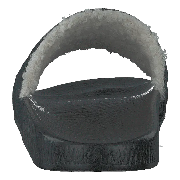 Faux-Shearling–Lined Suede Slide Black
