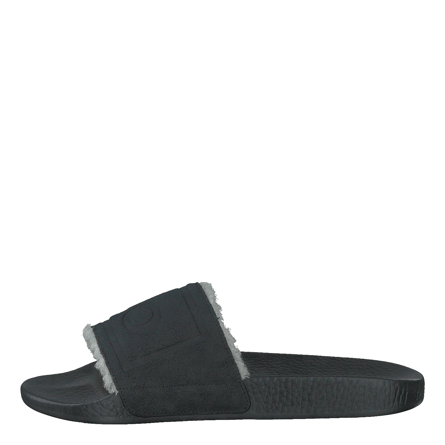 Faux-Shearling–Lined Suede Slide Black