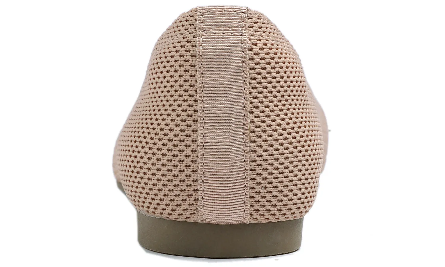 Feversole Women's Woven Fashion Breathable Knit Flat Shoes Pointed Nude Color