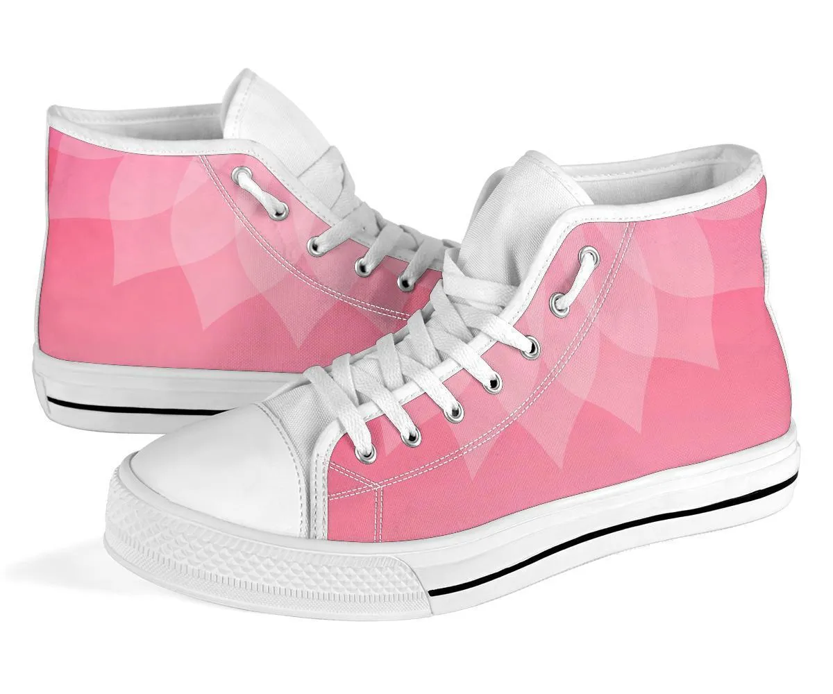 High Top Sneakers - Blush Pink Graphic | Custom High Top Shoes, Patterned High Top Sneakers, High Top Sneakers for Women