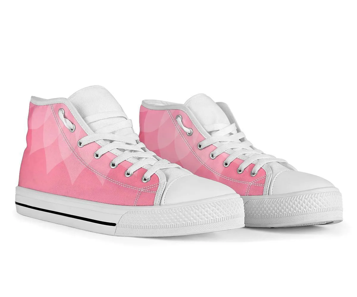 High Top Sneakers - Blush Pink Graphic | Custom High Top Shoes, Patterned High Top Sneakers, High Top Sneakers for Women
