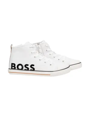Hightop-Sneakers aus Canvas mit Logo-Print - Weiß