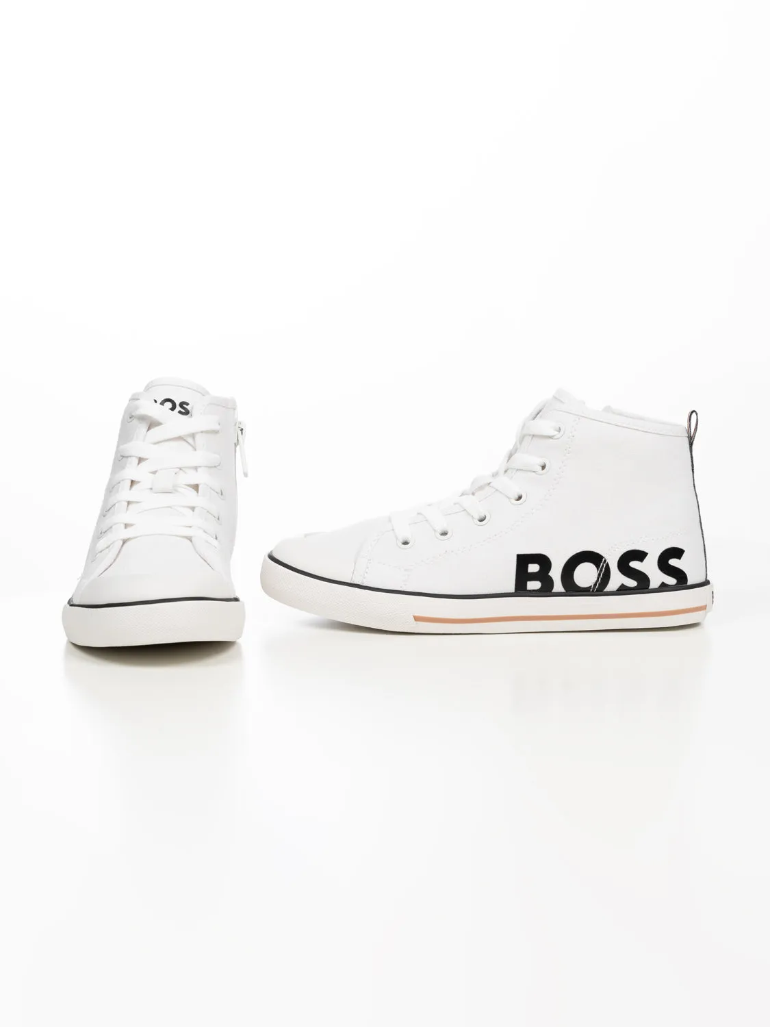 Hightop-Sneakers aus Canvas mit Logo-Print - Weiß