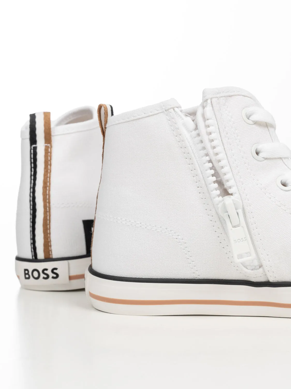Hightop-Sneakers aus Canvas mit Logo-Print - Weiß