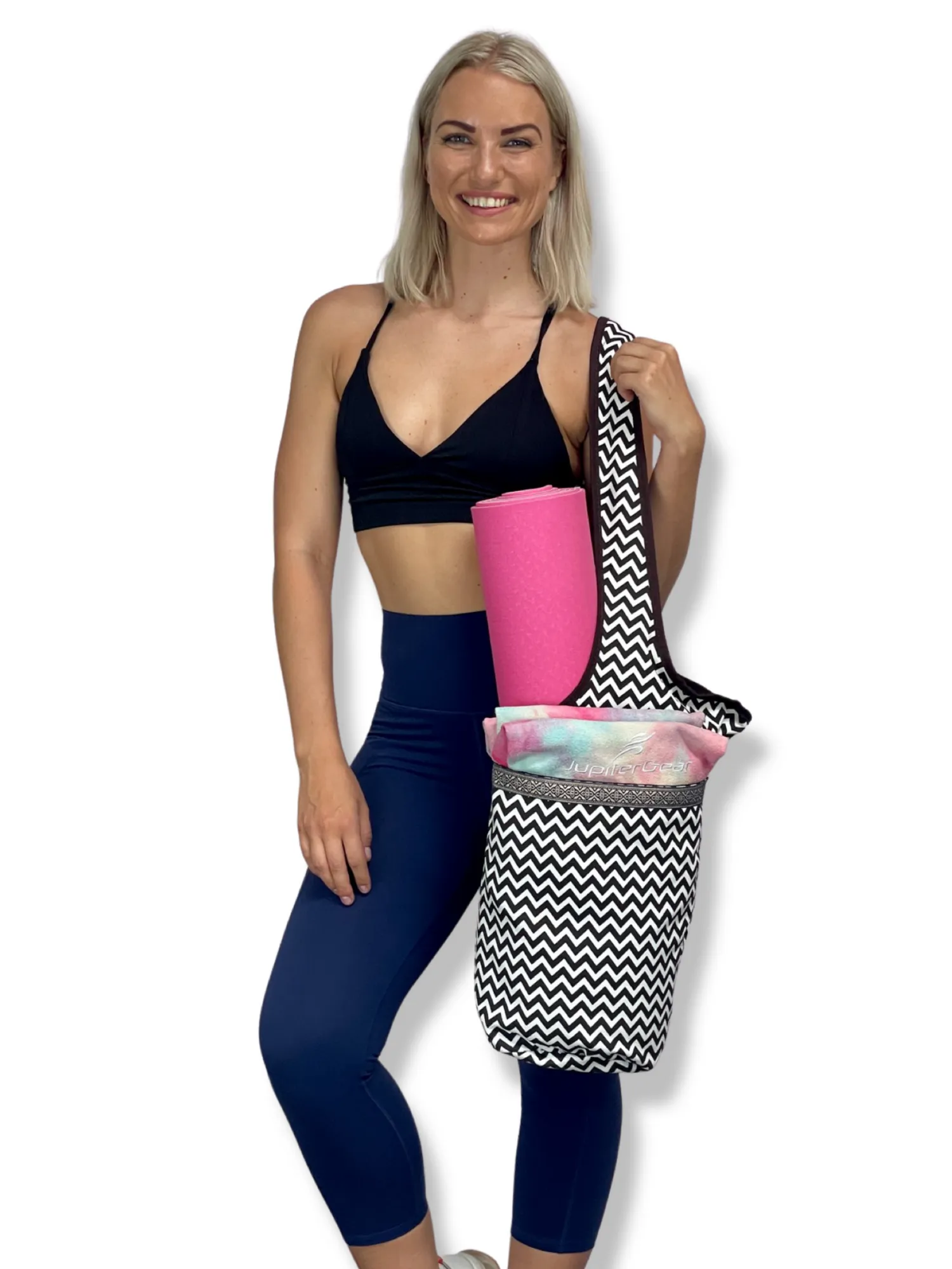 JupiterGear Yoga Mat Carrying Tote Bag with Large Size Pockets | Multipurpose and Fit Most Size Mats