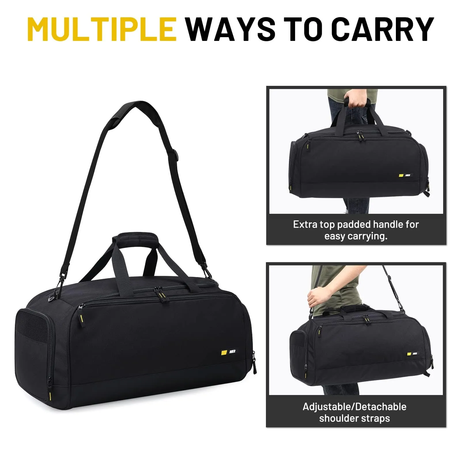 Large Gym Duffle Bags for Men with Shoe Compartment