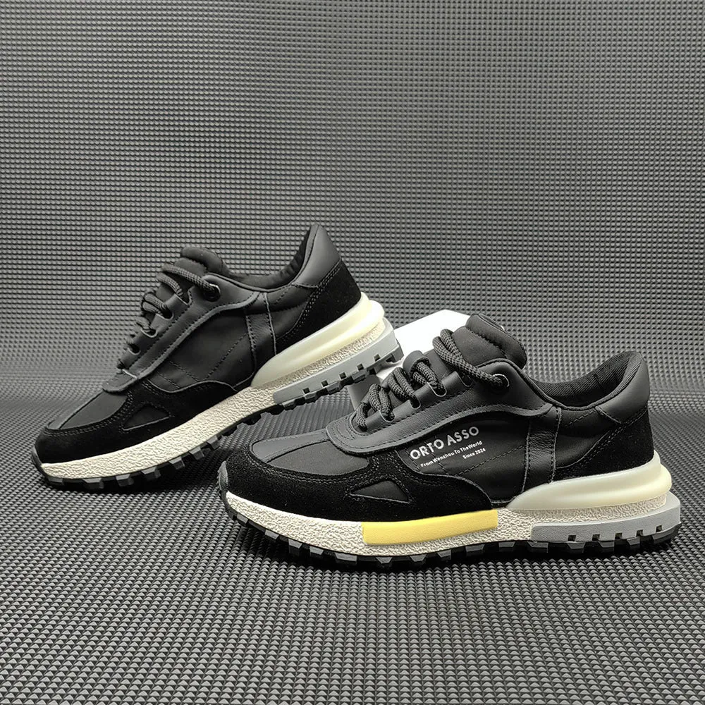 Men Fashion Leather Breathable Soft Casual Sneakers