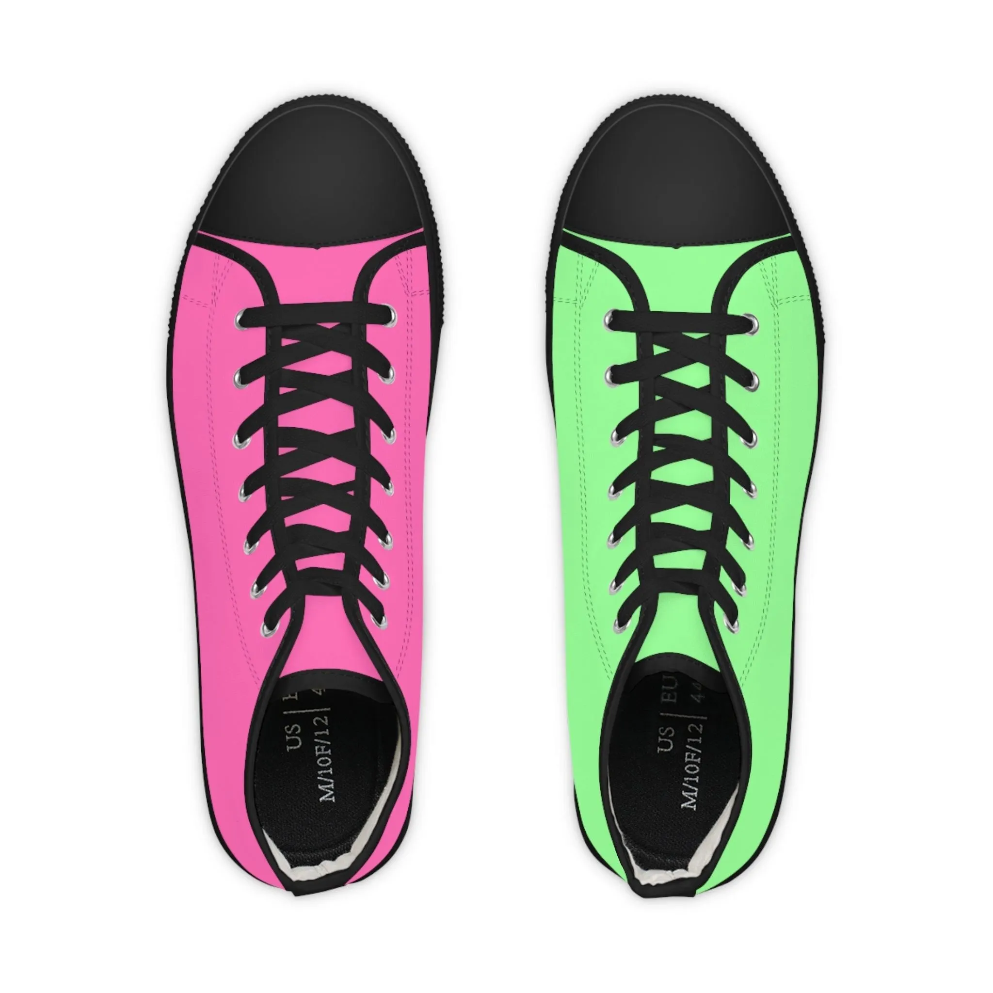 Men's Pink & Green Mismatched High Top Sneakers